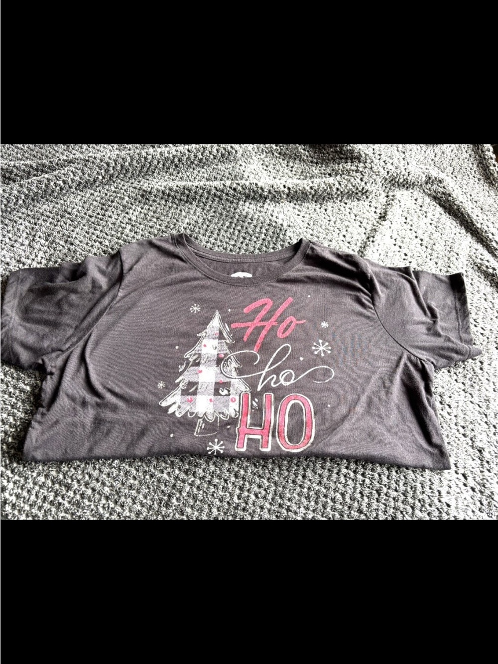 Kids' Holiday 'Ho Ho Ho' Graphic Tee - Black